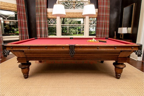 A 19th century Oliver L Briggs Pool Table
